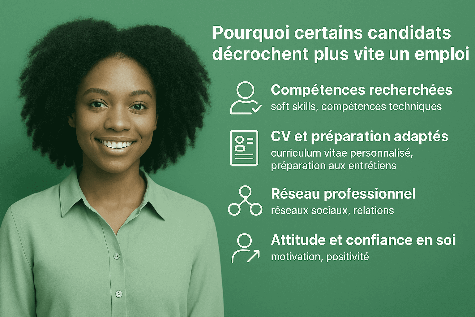 Illustration d'un candidat préparé et confiant lors d'un entretien d'embauche.