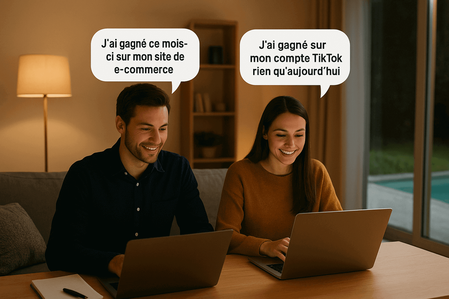 Illustration : personne travaillant sur un projet annexe depuis son domicile