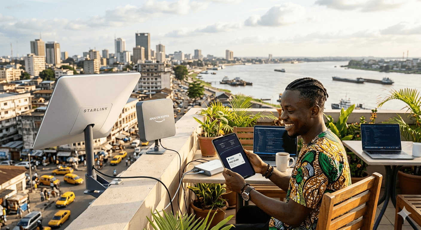 Concurrence Starlink et Amazon Kuiper au-dessus de la RDC - révolution internet satellite