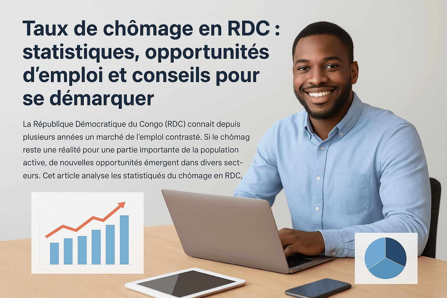 Graphique illustrant le taux de chômage en RDC et ses variations.